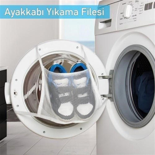 Pratik Çamaşır Makinesi Kapağa Bağlamalı Ayakkabı Yıkama Filesi (5250)