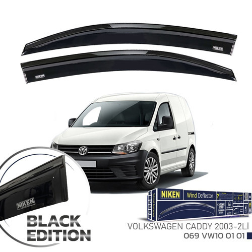 Vw caddy cam rüzgarlığı siyah kromlu black edition 2003 / 2020