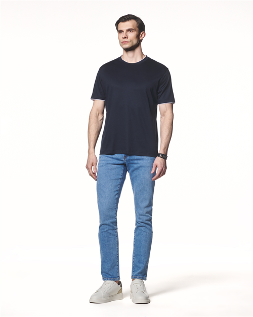 Kontrast Detaylı Pamuk Modal T-Shirt