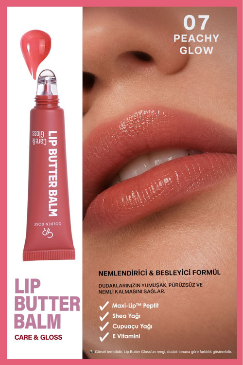 Lip Butter Balm No: 07 Peachy Glow - Nemlendirici ve Parlatıcı Dudak Balmı