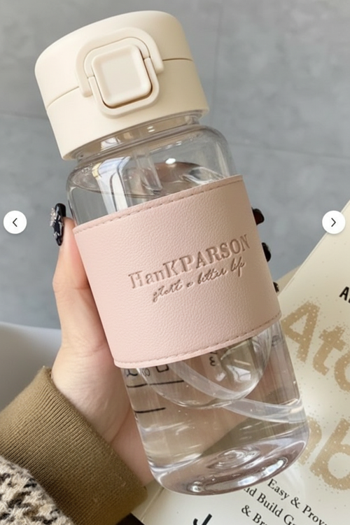 500 ml Pipetli Plastik Suluk- deri kaplamalı-taşınabilir-sızdırmaz-öğrenciler uygun