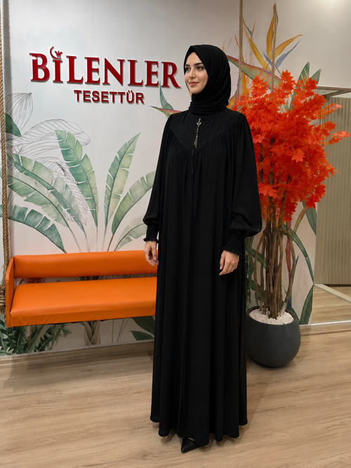 Medine İpeği Vera Ferace Fermuarlı 38-56 Beden Arası Uyumlu