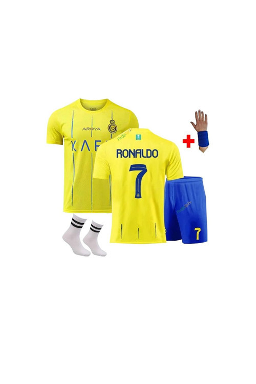 Al-Nassır Ronaldo Çocuk Forma Takımı 4'Lü Set Çorap+Bileklik Hediyeli