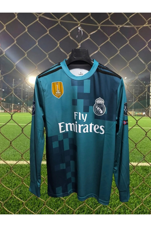Real.Madrid. Ronaldo Turkuaz Uzun Kol Yetişkin Forması 2018 Sezon