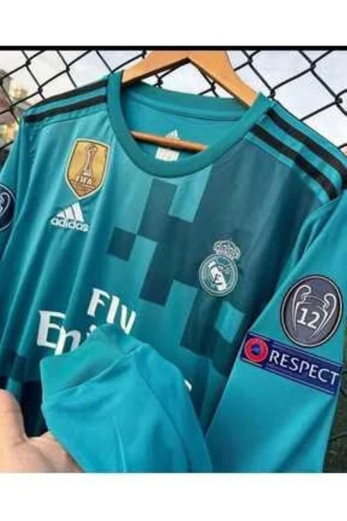 Real.Madrid. Ronaldo Turkuaz Uzun Kol Yetişkin Forması 2018 Sezon