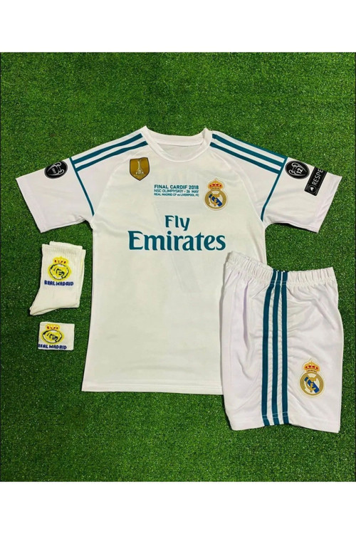 Real. Madrid. Ronaldo Beyaz 2018 Çocuk Forma Takımı Yanında Hediye Mevcut Emrr8