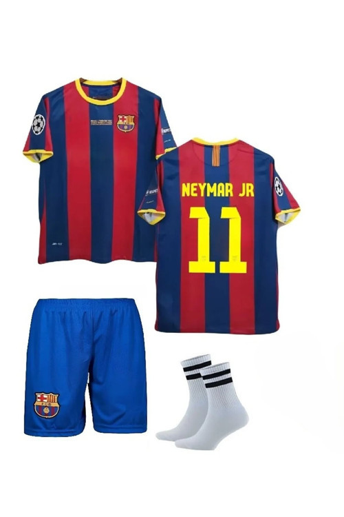 Nostalji Barça Bordo-Mavi Renk Neymar.Jr Forması 3 Lü Set