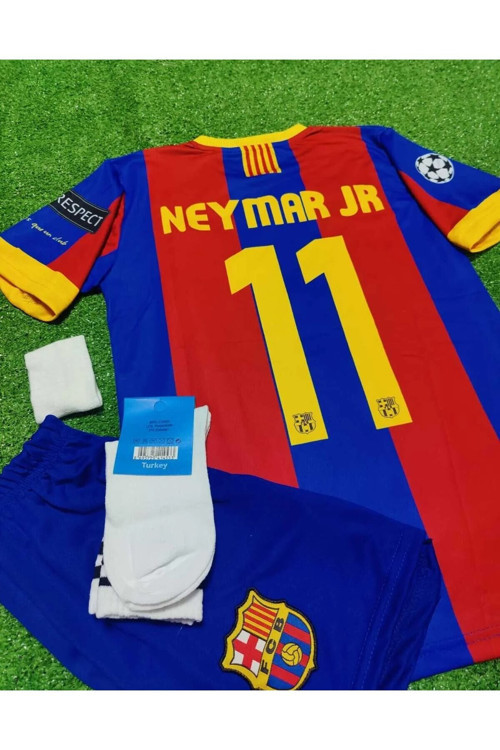 F.C B.A.R.C.E.L.O.N.A 2011 Sampiyonlar Ligi Finali Neymar Jr. Nostalji Çocuk Forması 4'Lü Set