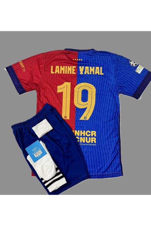Fc/Barça/2024/25 Lamine Yamal 19 Numara Iç Saha Çocuk Forması 4'Lü Set6533653663