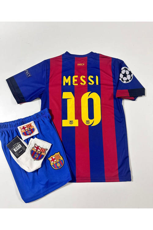 F.C B.A.R.C.E.L.O.N.A 2015 Şampiyonlar Ligi Finali Lionel Messi Nostalji Çocuk Forması (Armalı)