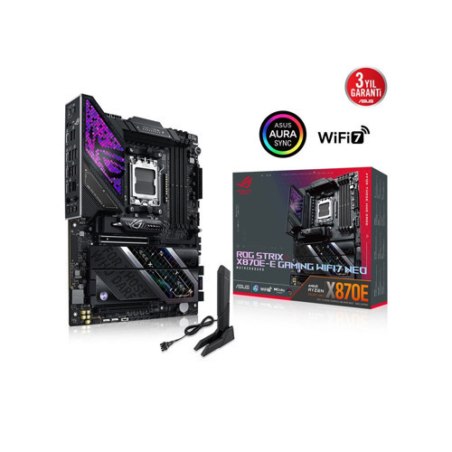 ROG STRIX X870E-E GAMING WIFI7 NEO AMD X870E Soket AM5 DDR5 9600+MT/s(OC) Wi-Fi 7 ATX Anakart