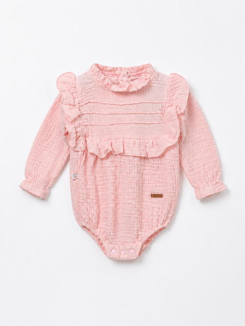 Kız Bebek Çıtçıtlı Badi Müslin Fırfırlı Bayramlık 22412