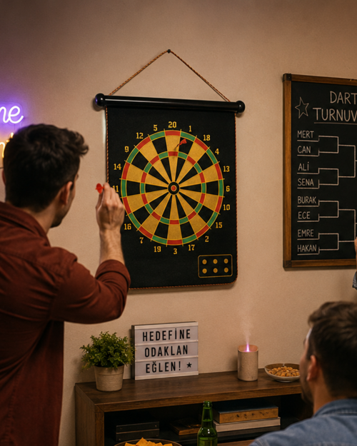 uygun Manyetik Dart Oyunu Katlanabilir Güvenli Dart Seti 6 Ok Hediyeli popüler