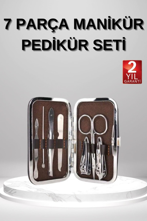 uygun 7 Parça Manikür Pedikür Seti El Ayak Bakımı Çantalı Paslanmaz Çelik popüler