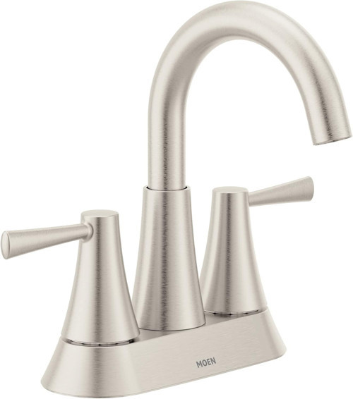 84022Srn Ronan İki 4 "Centerset Modern Musluk, Push-Down Drenajlı, 1 Saplı, Spot Dirençli Nikel