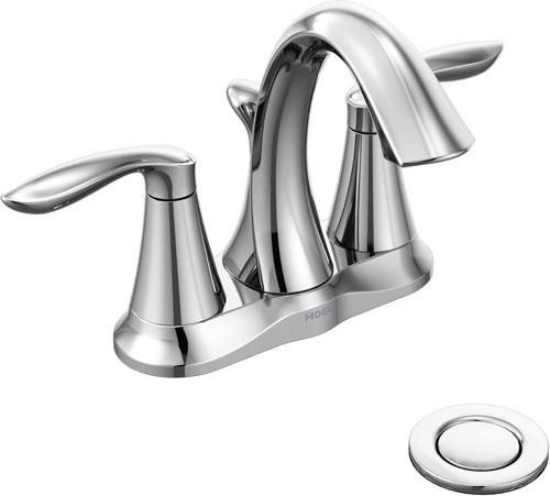 Eva Krom İki Kulplu Centerset Banyo Lavabo Bataryası Tahliye Montajlı, 6410