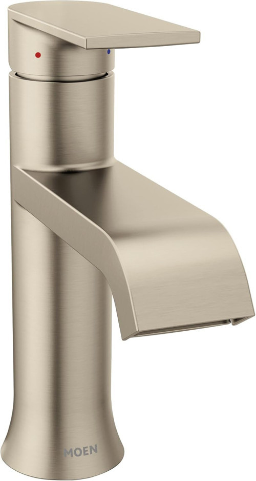 Genta Lx Fırçalanmış Nikel Tek Saplı Tek Delikli Modern Banyo Lavabo Bataryası, Opsiyonel Döşem