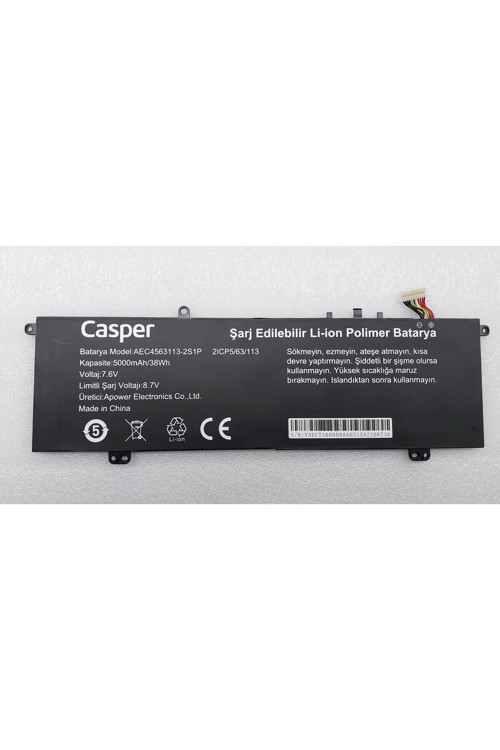 X600 Batarya Aec4563113-2S1P 5000 Mah/38Wh