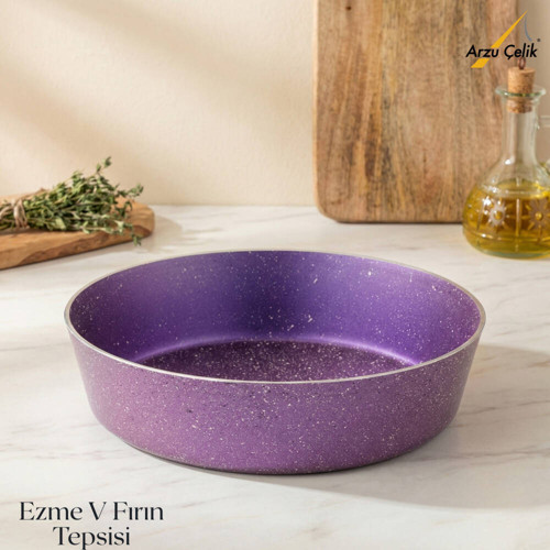 28 Cm Granit Ezme V Fırın Tepsisi - Violet