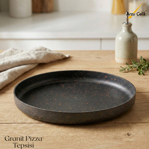 32 Cm Granit Pizza Tepsisi - Siyah