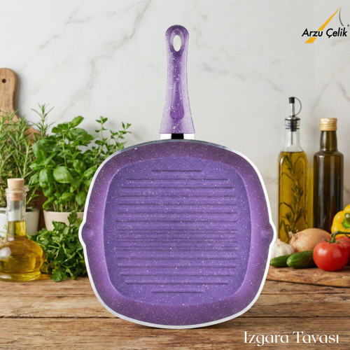 28 Cm Granit Izgara Tavası - Violet