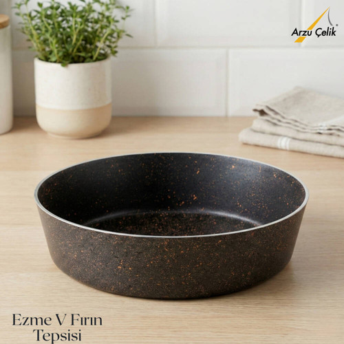 26 Cm Granit Ezme V Fırın Tepsisi - Siyah