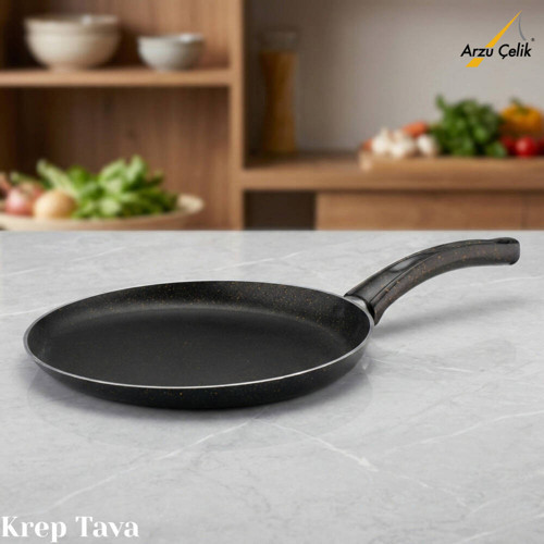 28 Cm Granit Krep Tavası - Siyah