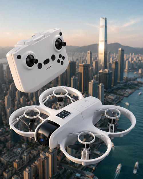 Işıklı Mini Drone Çift Batarya Yedek Pervane Setli