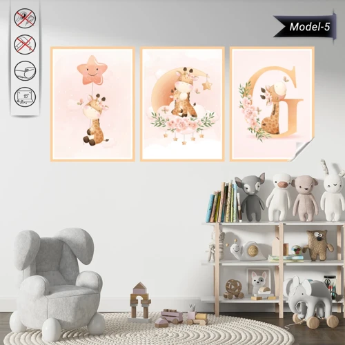 Statik Tutunma Özellikli Tablo - Poster Çocuk Odası (Model-5)
