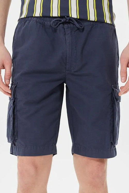 Mens Regular Fit Cotton Bermuda Shorts Erkek Kargo Cepli Bermuda Şort Lacivert