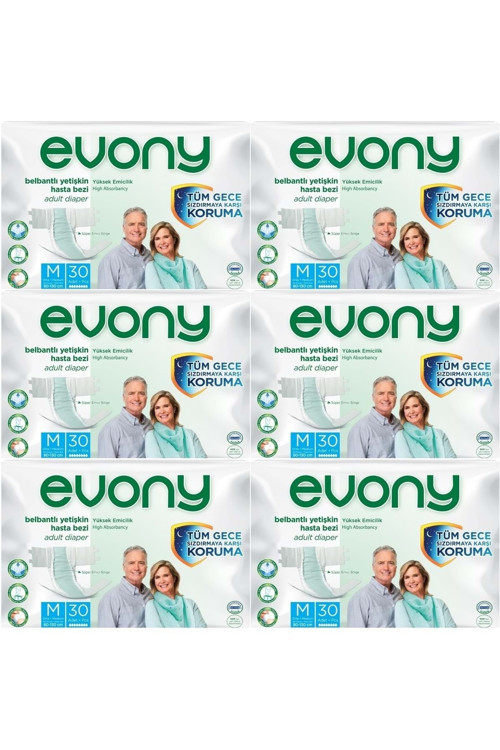 Hasta Bezi Yetişkin Bel Bantlı Tekstil Yüzey M-Orta 180 Adet (6Pk*30)