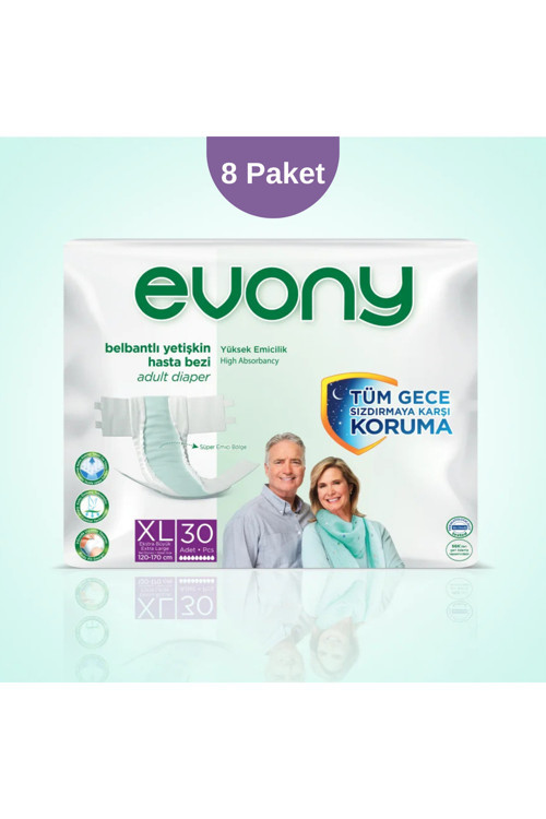Belbantlı Hasta Bezi Xl Beden – 8 Paket (Toplam 240 Adet)