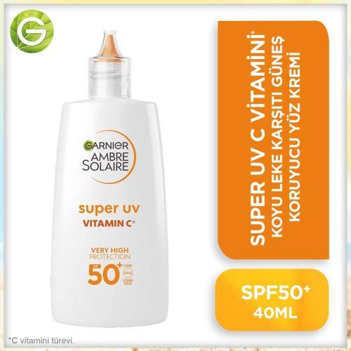 Ambre Solaire Super UV C Vitamini Koyu Leke Karşıtı Fluid Yüz Güneş Kremi SPF50+ 40 ml