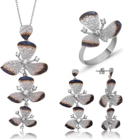 Gümüş Çiçek Bayan Set