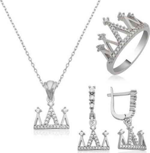 Gümüş Kraliçe Tacı Bayan Set