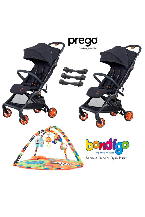 Quark Kabin Boy Karbon Fiber Ayrılıp Birleşebilen İkiz Bebek Arabası Oyun Halısı Hediyeli