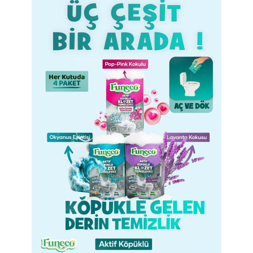 Klozet Wc Temizleyici Üçlü Set – Lavanta, Okyanus ve Yeni Pop Pink! - Köpüklü & Doğa Dostu