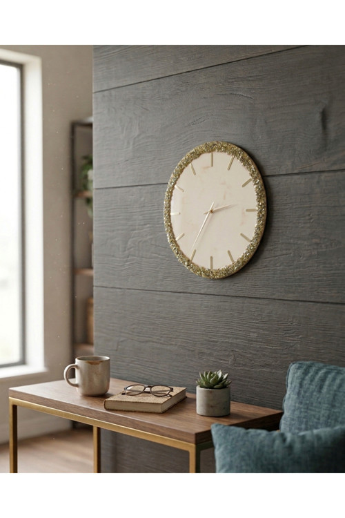 Duvar Saati - 35 Cm - Modern Epoksi Duvar Saat- El Yapımı Dekoratif Tasarım