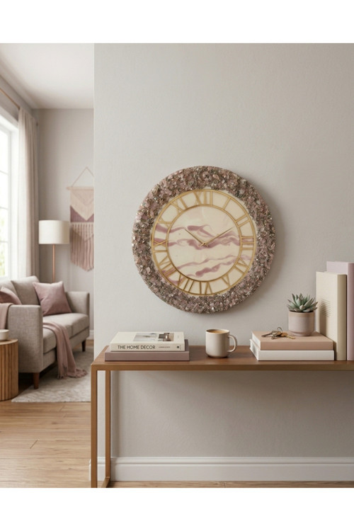 Duvar Saati - 35 Cm- Epoksi Tasarım Saat-Modern Ve Şık Dekoratif -Epoksi Duvar Saati