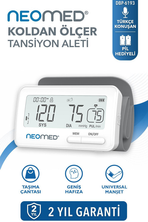 DBP-6193 Türkçe Konuşan Entegre Manşonlu Üst Koldan Dijital Tansiyon Aleti- Hortumsuz Tasarım