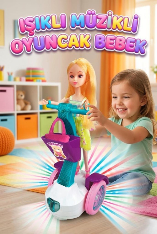 Işıklı ve Sesli Sensörlü Dans Eden Bebek - Pilli Eğitici Oyuncak Bebek Bump & Action 3+ Yaş