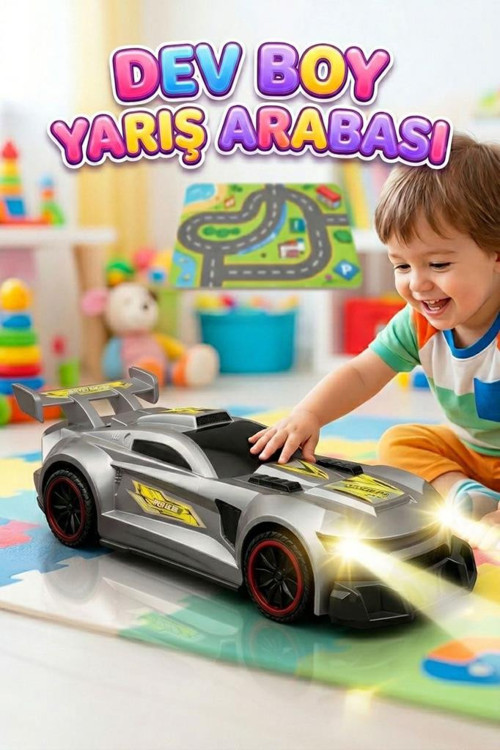 Uzaktan Kumandalı 7 Fonksiyonlu Işıklı Büyük Boy 1:10 Ölçekli Kauçuk Lastikli Oyuncak Yarış Arabası