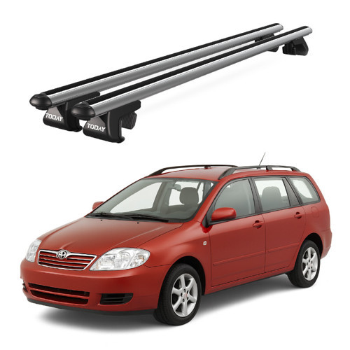 Venüs Toyota Corolla Station Wagon (2000-2006) Uyumlu Gri Ara Atkı Port Bagaj Tavan Barı