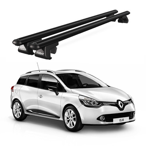 Venüs Renault Clio Sport Tourer (2013-2022) Uyumlu Siyah Ara Atkı Port Bagaj Tavan Barı