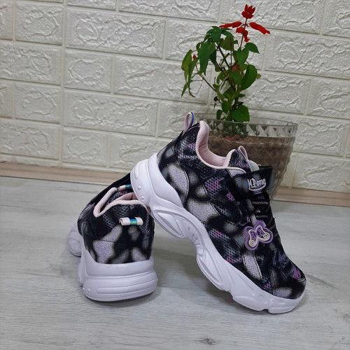 3216 Siyah Simli Cırtlı Hafif Rahat Kız Çocuk Spor Ayakkabı