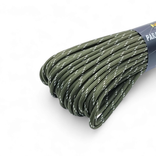 Bileklik ve Outdoor Paracord İp 4 mm 660lb (10 İplikli) 30 Metre Haki Beyaz Desenli