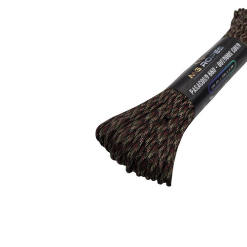 Bileklik ve Outdoor Paracord İp 4 mm 660lb (10 İplikli) Bordo Bej Desenli
