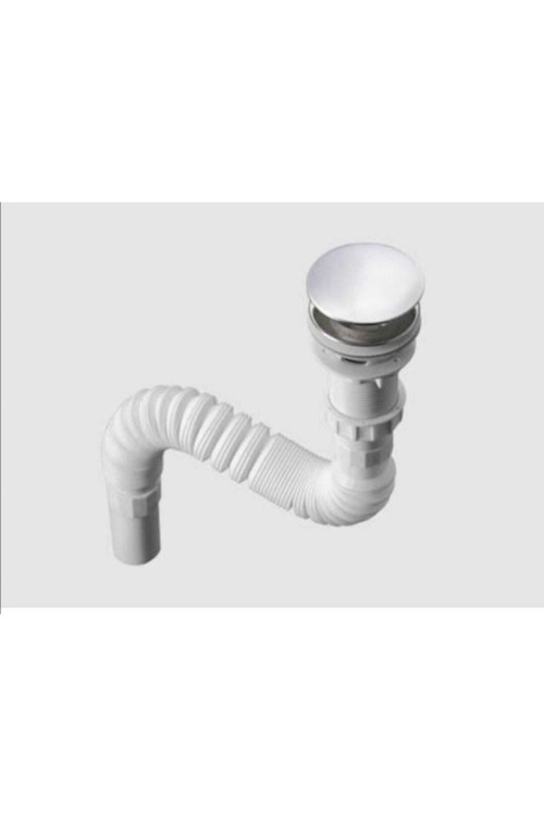 Körüklü Lavabo Sifonu Üstten Krom Basmalı