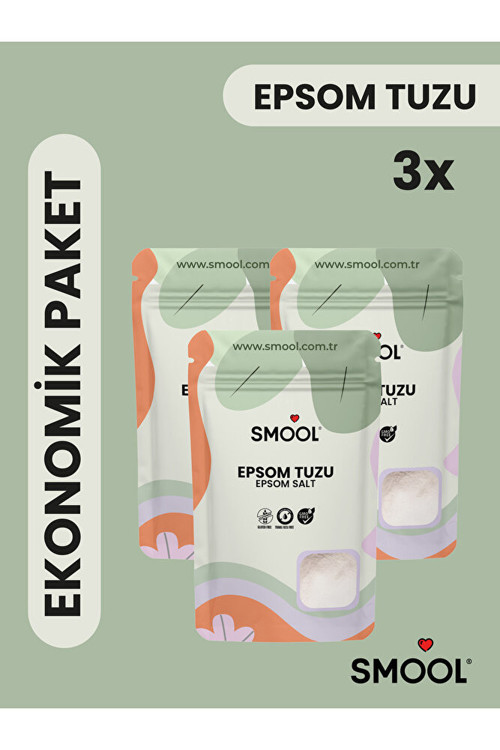 Epsom Tuzu X3 (1000 GRX3) , Ingiliz Tuzu, Magnezyum Sülfat, Katkısız, Doğal 3 Kg