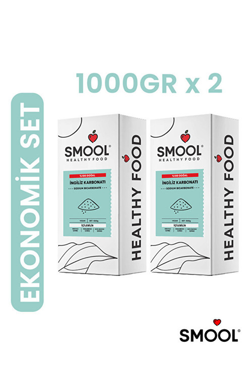 İngiliz Karbonatı (2X1000 GR) Içilebilir Katkısız Yenilebilir Gıda Tipi Food Grade 2 Li Set